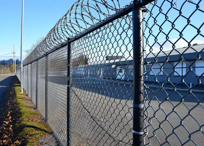A tall chain-linked commercial fence built by Elite Fencing Redcliffe securing a property in North Brisbane