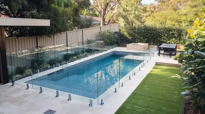 A glass pool fence by Elite Fencing Redcliffe