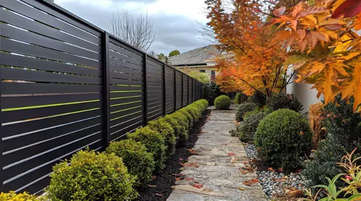 A slat aluminium fence by Elite Fencing Redcliffe